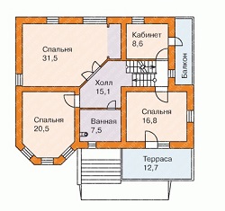 план второго этажа дома