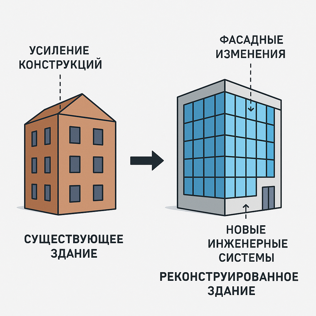 Проектирование реконструкции зданий и сооружений